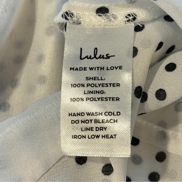 Lulus Destini Polka Dot Wrap Blouse Size Medium NWT - Picture 6 of 11